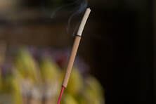 Burning incense stick